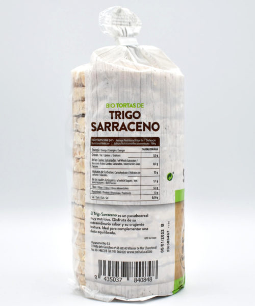 Bio Tortas de Trigo Sarraceno Sol Natural.