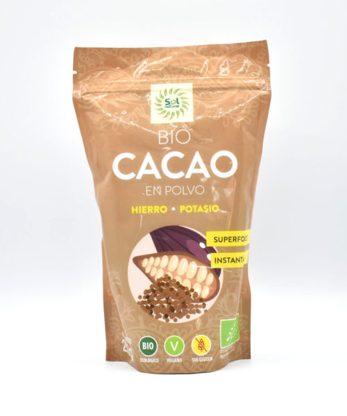 Cacao en Polvo Bio 250gr Sol Natural. Arboldeneem