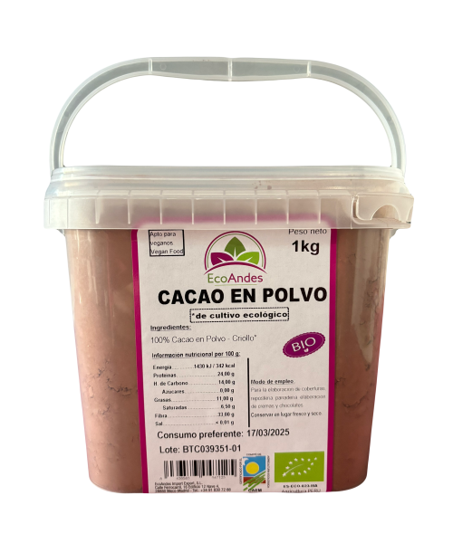 Cacao en Polvo Bio 1 Kg EcoAndes