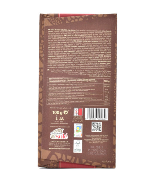 Chocolate Puro 100 Cacao Organico Sole 2. Arboldeneem 2933