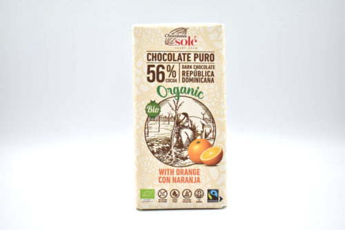 Chocolate Negro con Naranja 56% Bio 100gr Solé. Arboldeneem