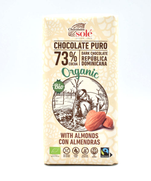 Chocolate Negro Cacao 73% Almendra Bio 100g Solé.Arboldeneem