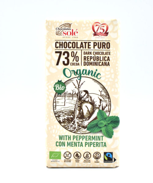Chocolate Negro 73% con Menta Bio 100g Sole.Arboldeneem