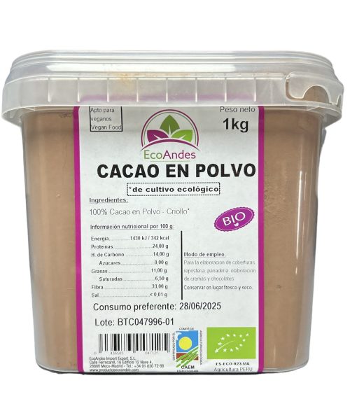 Cacao en Polvo Bio 1 Kg EcoAndes