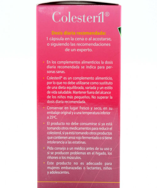 Colesteril Arroz Rojo Fermentado 90 Cápsulas, 100% Natural. Arboldeneem